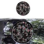 Forged Gold Foil Carbon Fiber Car Fuel Tank Cap Decorative Sticker for Chevrolet Corvette C8 2020-, Left and Right Driver, Fuel Tank Cap