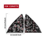 2pcs/Set Forged Gold Foil Carbon Fiber Car Rear Triangle Window Decorative Sticker for Chevrolet Corvette C8 2020-, Left and Right Driver, Rear Triangle Window – Bild 2