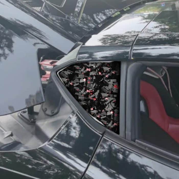 2pcs/Set Forged Gold Foil Carbon Fiber Car Rear Triangle Window Decorative Sticker for Chevrolet Corvette C8 2020-, Left and Right Driver, Rear Triangle Window – Bild 3