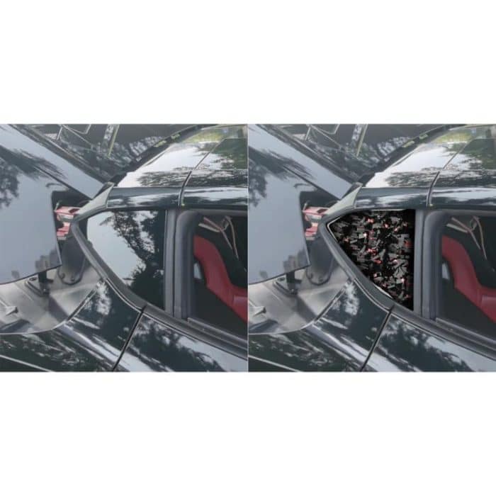 2pcs/Set Forged Gold Foil Carbon Fiber Car Rear Triangle Window Decorative Sticker for Chevrolet Corvette C8 2020-, Left and Right Driver, Rear Triangle Window – Bild 5