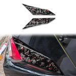 4pcs/Set Forged Gold Foil Carbon Fiber Car Taillight Sides Decorative Sticker for Chevrolet Corvette C8 2020-, Left and Right Driver, Taillight Sides