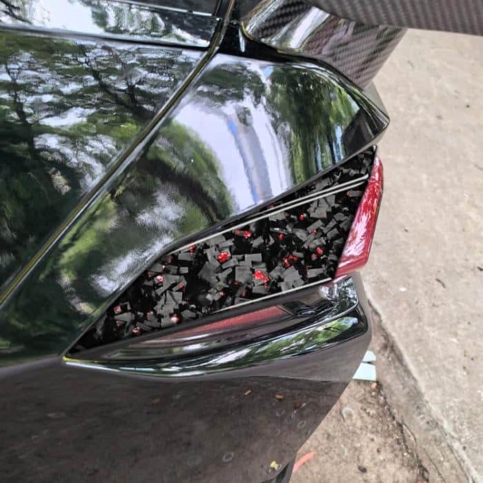 4pcs/Set Forged Gold Foil Carbon Fiber Car Taillight Sides Decorative Sticker for Chevrolet Corvette C8 2020-, Left and Right Driver, Taillight Sides – Bild 4