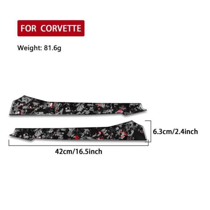 2pcs/Set Forged Gold Foil Carbon Fiber Car Front Sides Air Vents Decorative Sticker for Chevrolet Corvette C8 2020-, Left and Right Driver, Front Sides Air Vents – Bild 2