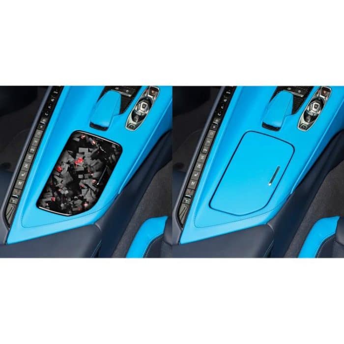 Forged Gold Foil Carbon Fiber Car Central Control Cup Cover Decorative Sticker for Chevrolet Corvette C8 2020-, Right Driver, Central Control Cup Cover, Right Driver – Bild 5