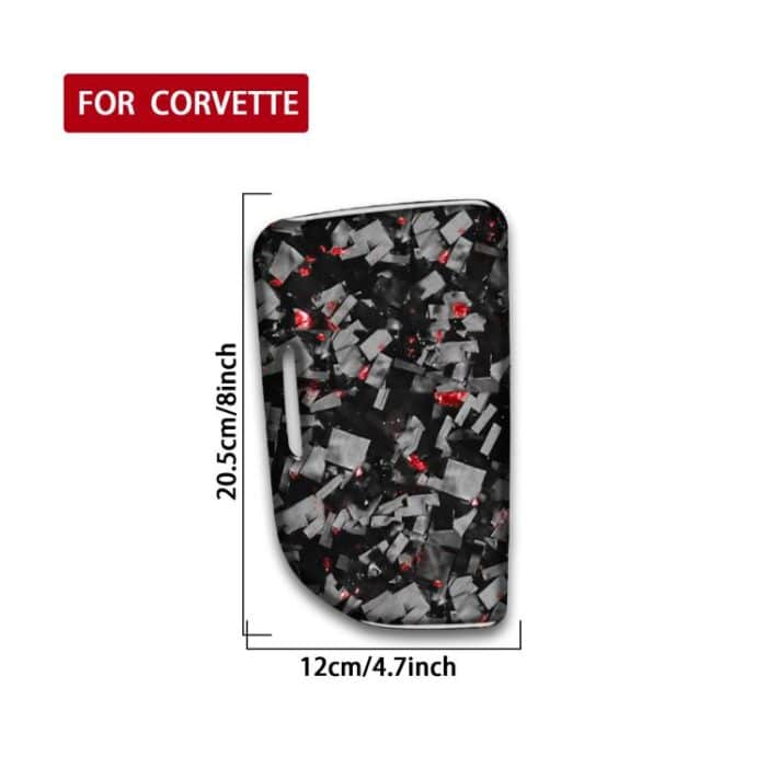 Forged Gold Foil Carbon Fiber Car Central Control Cup Cover Decorative Sticker for Chevrolet Corvette C8 2020-, Left Driver, Central Control Cup Cover, Left Driver – Bild 2