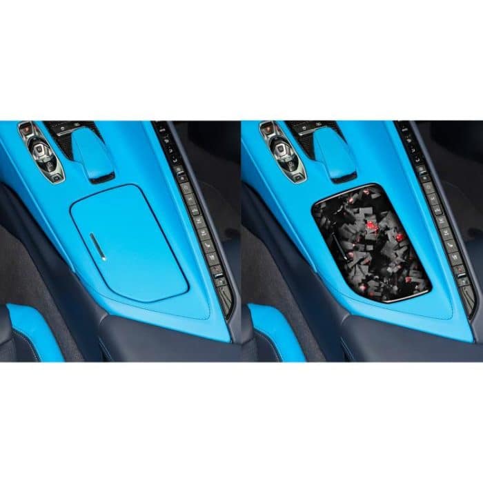 Forged Gold Foil Carbon Fiber Car Central Control Cup Cover Decorative Sticker for Chevrolet Corvette C8 2020-, Left Driver, Central Control Cup Cover, Left Driver – Bild 5