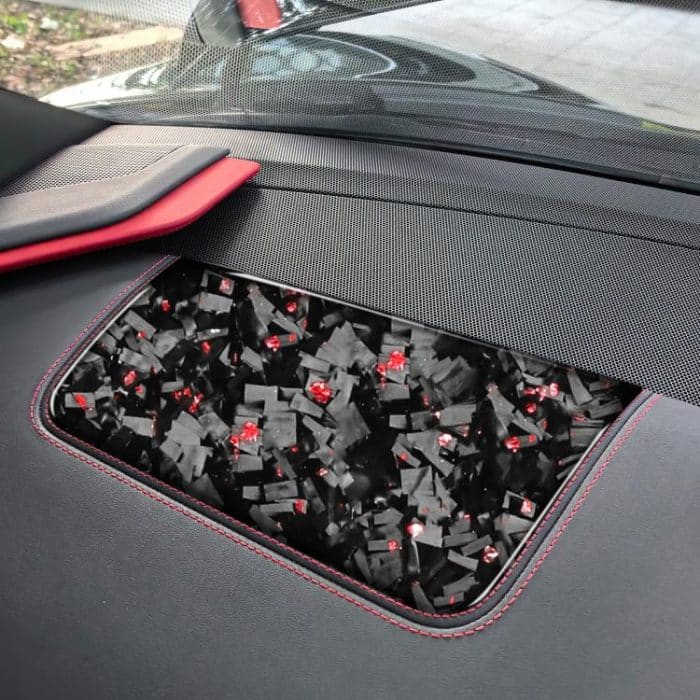 Forged Gold Foil Carbon Fiber Car Front Passenger Seat Panel Decorative Sticker for Chevrolet Corvette C8 2020-, Right Driver, Front Passenger Seat Panel, Right Driver – Bild 3