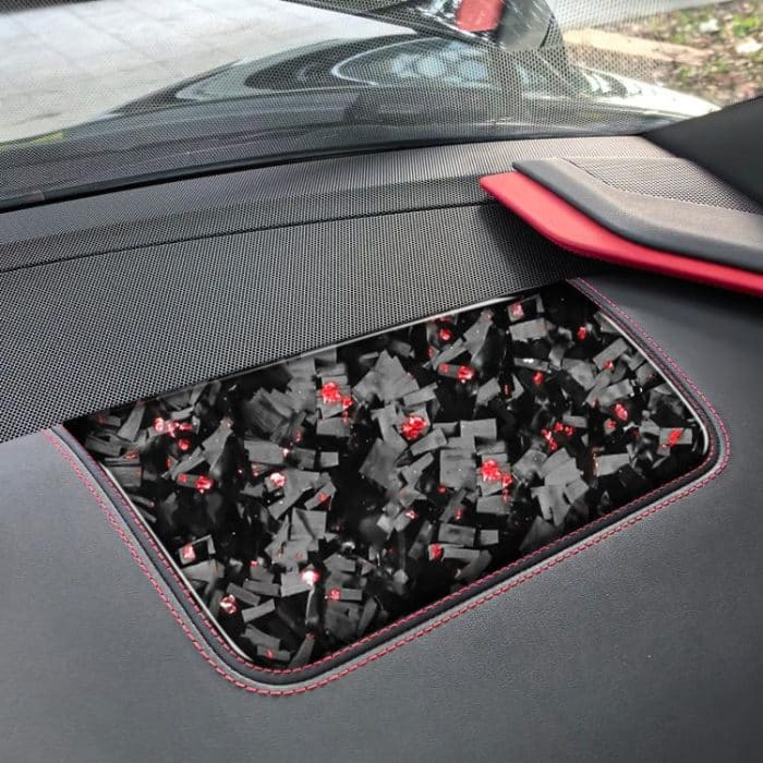 Forged Gold Foil Carbon Fiber Car Front Passenger Seat Panel Decorative Sticker for Chevrolet Corvette C8 2020-, Left Driver, Front Passenger Seat Panel, Left Driver – Bild 3