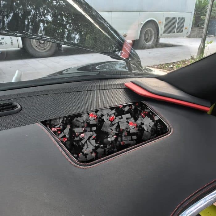 Forged Gold Foil Carbon Fiber Car Front Passenger Seat Panel Decorative Sticker for Chevrolet Corvette C8 2020-, Left Driver, Front Passenger Seat Panel, Left Driver – Bild 4