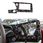 Forged Gold Foil Carbon Fiber Car Central Control Screen Frame Decorative Sticker for Chevrolet Corvette C8 2020-, Left Driver, Central Control Screen Frame, Left Driver