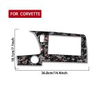Forged Gold Foil Carbon Fiber Car Central Control Screen Frame Decorative Sticker for Chevrolet Corvette C8 2020-, Left Driver, Central Control Screen Frame, Left Driver – Bild 2
