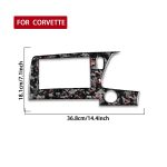 Forged Gold Foil Carbon Fiber Car Central Control Screen Frame Decorative Sticker for Chevrolet Corvette C8 2020-, Right Driver, Central Control Screen Frame, Right Driver – Bild 2