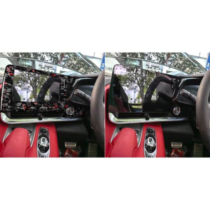 Forged Gold Foil Carbon Fiber Car Central Control Screen Frame Decorative Sticker for Chevrolet Corvette C8 2020-, Right Driver, Central Control Screen Frame, Right Driver – Bild 5