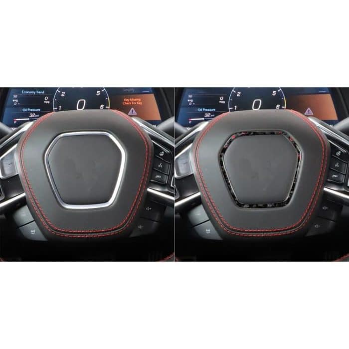 Forged Gold Foil Carbon Fiber Car Steering Wheel Frame Decorative Sticker for Chevrolet Corvette C8 2020-, Left and Right Driver, Steering Wheel Frame – Bild 5