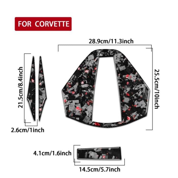 4pcs/Set Forged Gold Foil Carbon Fiber Car Rear Roof Camera Decorative Sticker for Chevrolet Corvette C8 2020-, Left and Right Driver, Rear Roof Camera – Bild 2