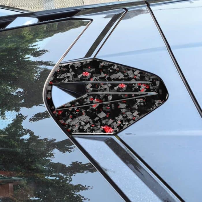 4pcs/Set Forged Gold Foil Carbon Fiber Car Rear Roof Camera Decorative Sticker for Chevrolet Corvette C8 2020-, Left and Right Driver, Rear Roof Camera – Bild 3