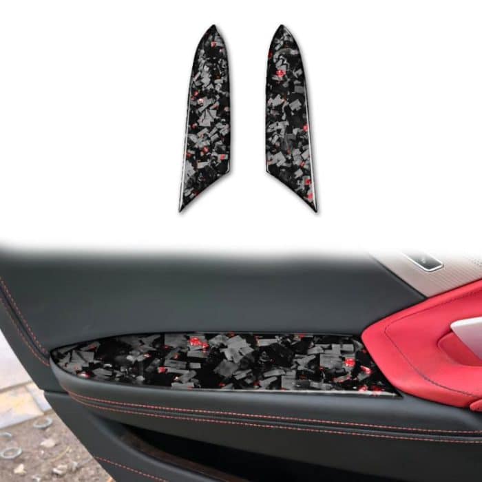 2pcs/Set Forged Gold Foil Carbon Fiber Car Inside Armrest Panel Decorative Sticker for Chevrolet Corvette C8 2020-, Left and Right Driver, Inside Armrest Panel – Bild 1