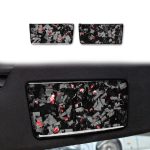 2pcs/Set Forged Gold Foil Carbon Fiber Car Makeup Mirror Panel Decorative Sticker for Chevrolet Corvette C8 2020-, Left and Right Driver, Makeup Mirror Panel