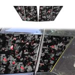 4pcs/Set Forged Gold Foil Carbon Fiber Car Roof Camera Sides Decorative Sticker for Chevrolet Corvette C8 2020-, Left and Right Driver, Roof Camera Sides