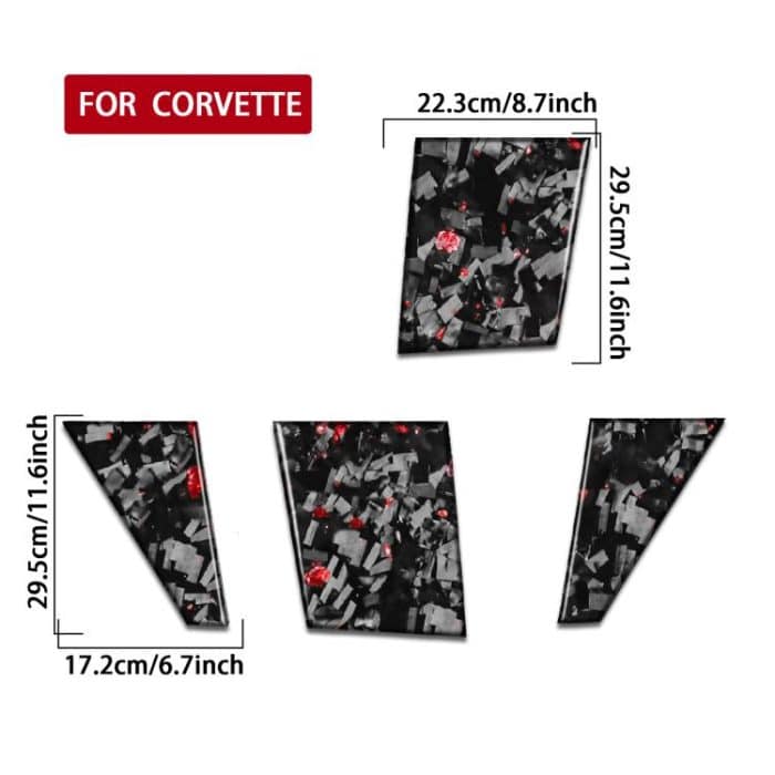 4pcs/Set Forged Gold Foil Carbon Fiber Car Roof Camera Sides Decorative Sticker for Chevrolet Corvette C8 2020-, Left and Right Driver, Roof Camera Sides – Bild 2