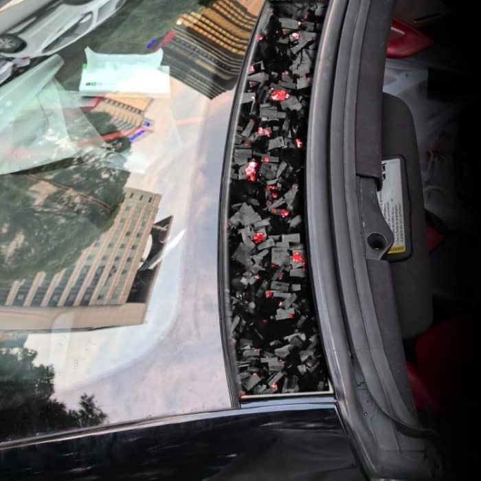 Forged Gold Foil Carbon Fiber Car Front Roof Decorative Sticker for Chevrolet Corvette C8 2020-, Left and Right Driver, Front Roof – Bild 3