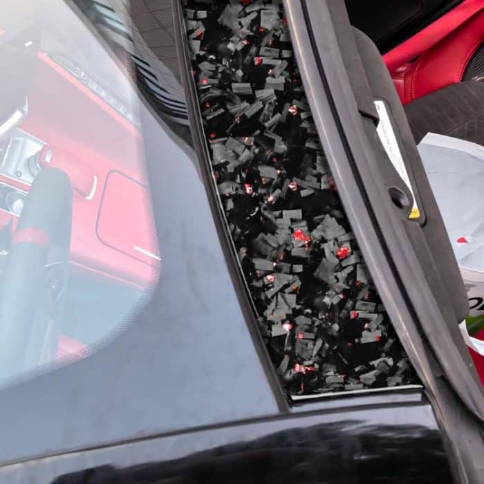 Forged Gold Foil Carbon Fiber Car Front Roof Decorative Sticker for Chevrolet Corvette C8 2020-, Left and Right Driver, Front Roof – Bild 4