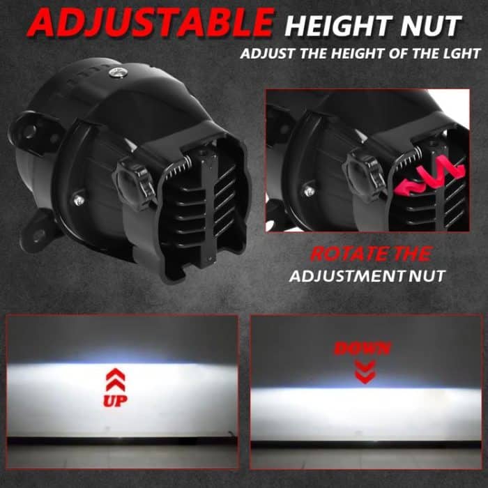 T11 2pcs/Pack 55W 3 inch High Power Dual Lens Fog Light, Low Holder for LADA Priora 2007-2013, High Holder for LADA VAZ 2170 / 2171 / 2072, Left and Right Oblique Angle for LADA 2190 / 2192 – Bild 3