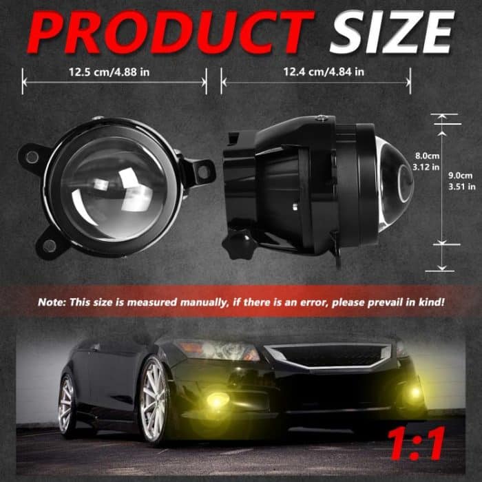 T11 2pcs/Pack 55W 3 inch High Power Dual Lens Fog Light, Low Holder for LADA Priora 2007-2013, High Holder for LADA VAZ 2170 / 2171 / 2072, Left and Right Oblique Angle for LADA 2190 / 2192 – Bild 6