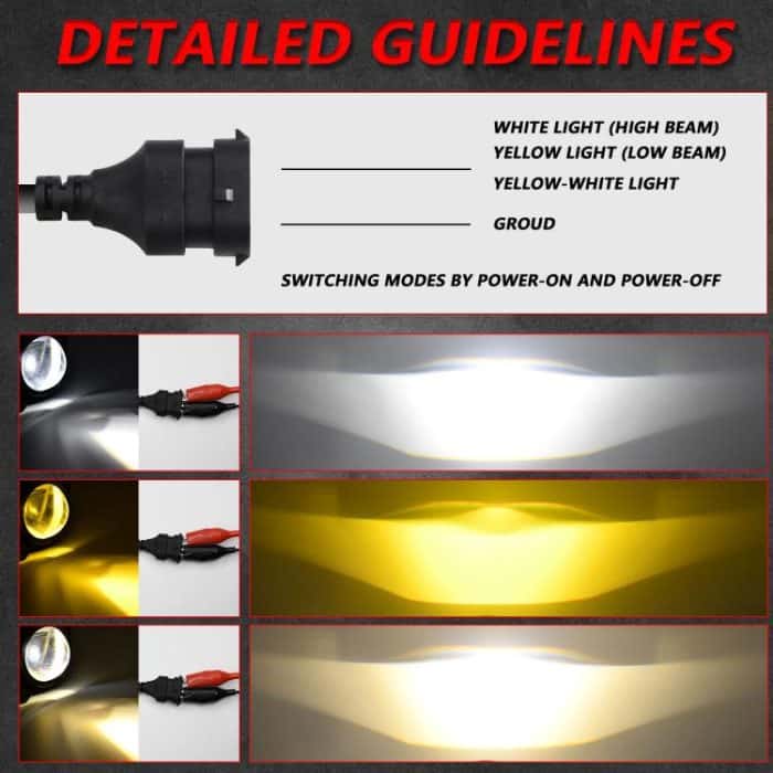 T11 2pcs/Pack 55W 3 inch High Power Dual Lens Fog Light, Low Holder for LADA Priora 2007-2013, High Holder for LADA VAZ 2170 / 2171 / 2072, Left and Right Oblique Angle for LADA 2190 / 2192 – Bild 9