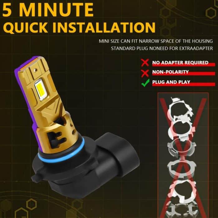 2pcs/Pack 35W 3000LM 6500K IP68 Waterproof Car LED Headlight Bulb, 9005, 9006, H1, H4, H7, H11 – Bild 7