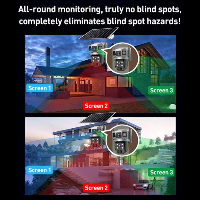 VTS02 4MP Multi-lens Panoramic Solar Surveillance PTZ Dome Camera, Southeast Asia WiFi, Southeast Asia 4G, Southeast Asia 4G-AOV, European 4G – Bild 3