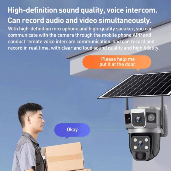 VTS02 4MP Multi-lens Panoramic Solar Surveillance PTZ Dome Camera, Southeast Asia WiFi, Southeast Asia 4G, Southeast Asia 4G-AOV, European 4G – Bild 6