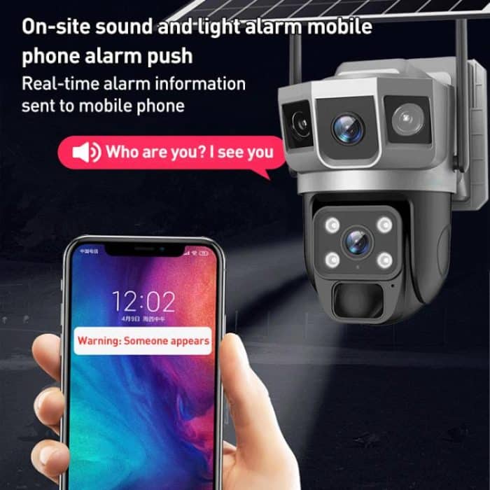 VTS02 4MP Multi-lens Panoramic Solar Surveillance PTZ Dome Camera, Southeast Asia WiFi, Southeast Asia 4G, Southeast Asia 4G-AOV, European 4G – Bild 8