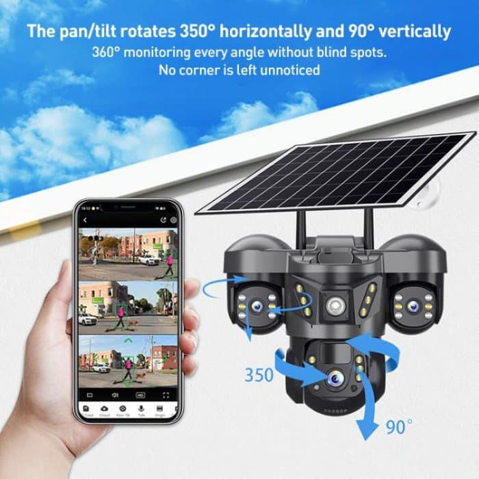 VTS29 6MP Multi-lens Panoramic Solar Surveillance PTZ Dome Camera, Southeast Asia WiFi, Southeast Asia 4G, European 4G – Bild 15