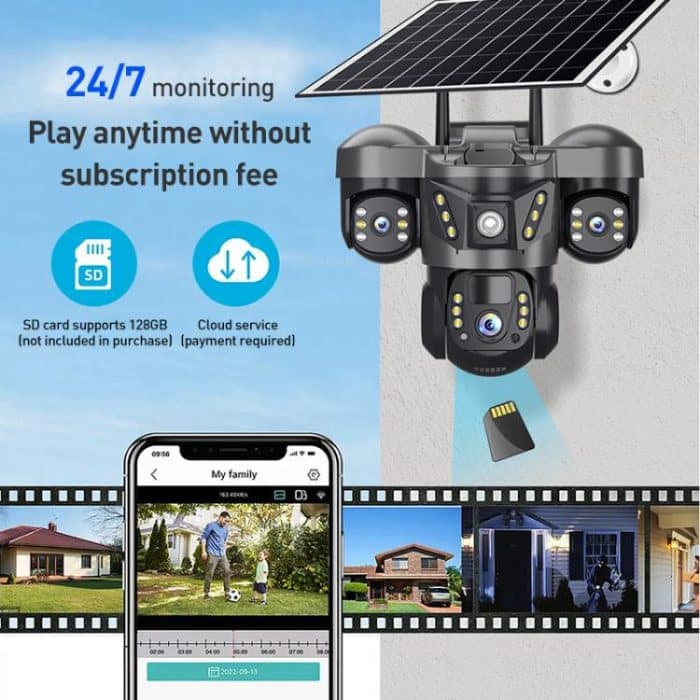 VTS29 6MP Multi-lens Panoramic Solar Surveillance PTZ Dome Camera, Southeast Asia WiFi, Southeast Asia 4G, European 4G – Bild 16