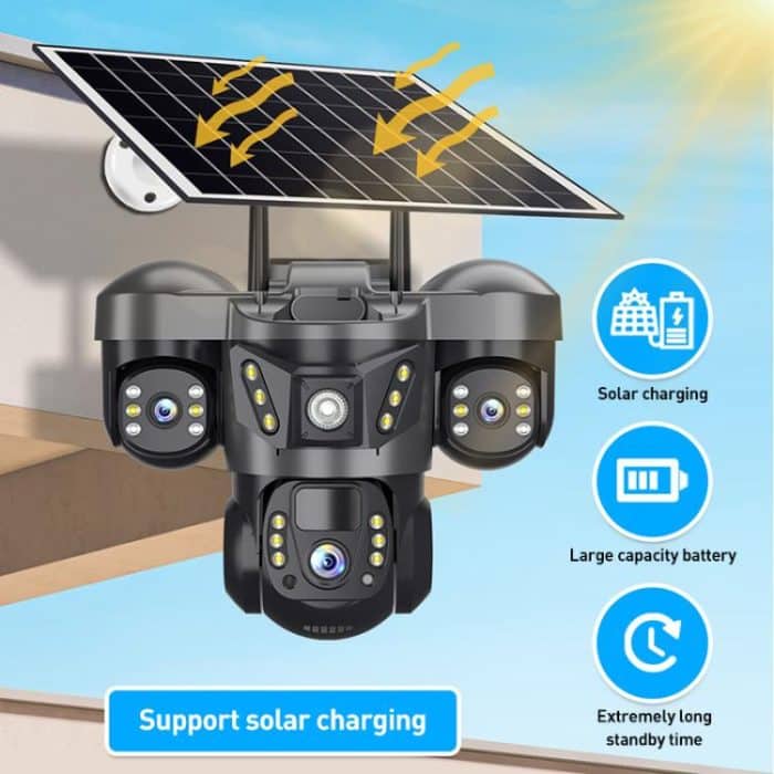 VTS29 6MP Multi-lens Panoramic Solar Surveillance PTZ Dome Camera, Southeast Asia WiFi, Southeast Asia 4G, European 4G – Bild 9