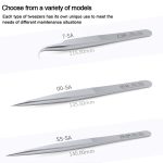MEGA-IEDA High Hard Non-magnetic Stainless Steel Repair Tweezers, Long Tip, Short Tip, Curved Tip – Bild 2