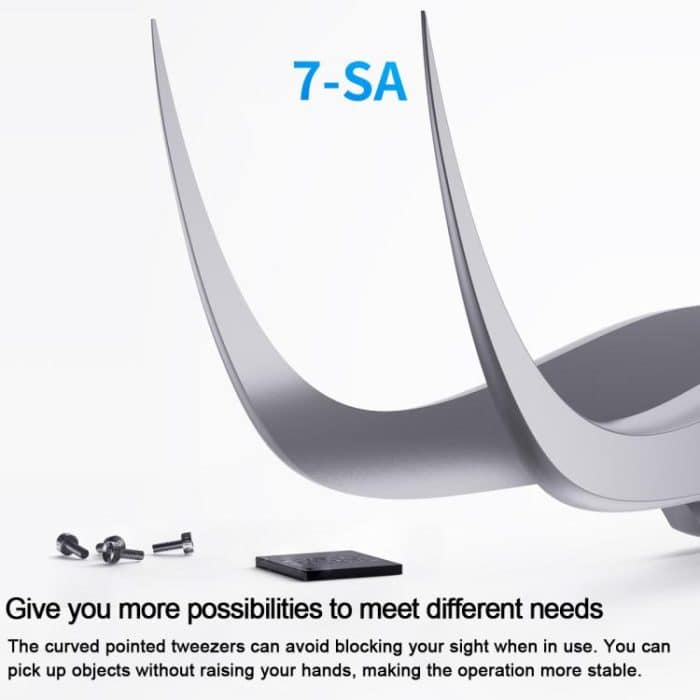 MEGA-IEDA High Hard Non-magnetic Stainless Steel Repair Tweezers, Long Tip, Short Tip, Curved Tip – Bild 3