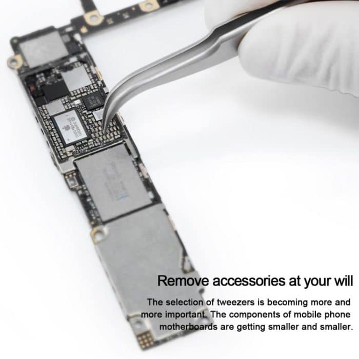 MEGA-IEDA High Hard Non-magnetic Stainless Steel Repair Tweezers, Long Tip, Short Tip, Curved Tip – Bild 4