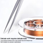 MEGA-IEDA High Hard Non-magnetic Stainless Steel Repair Tweezers, Long Tip, Short Tip, Curved Tip – Bild 5