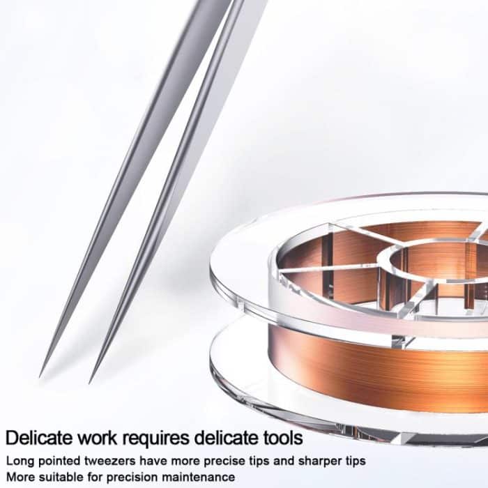 MEGA-IEDA High Hard Non-magnetic Stainless Steel Repair Tweezers, Long Tip, Short Tip, Curved Tip – Bild 5