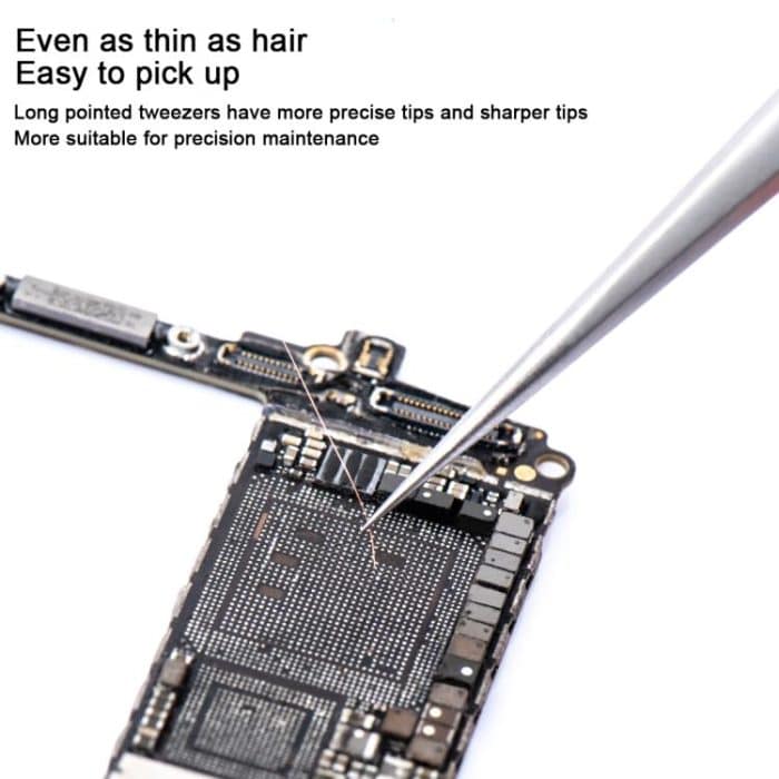 MEGA-IEDA High Hard Non-magnetic Stainless Steel Repair Tweezers, Long Tip, Short Tip, Curved Tip – Bild 6