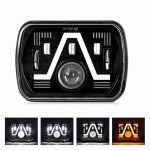 Y24 H4 7 inch Car V-style Square Modified Headlight for Jeep Wrangler, Y24