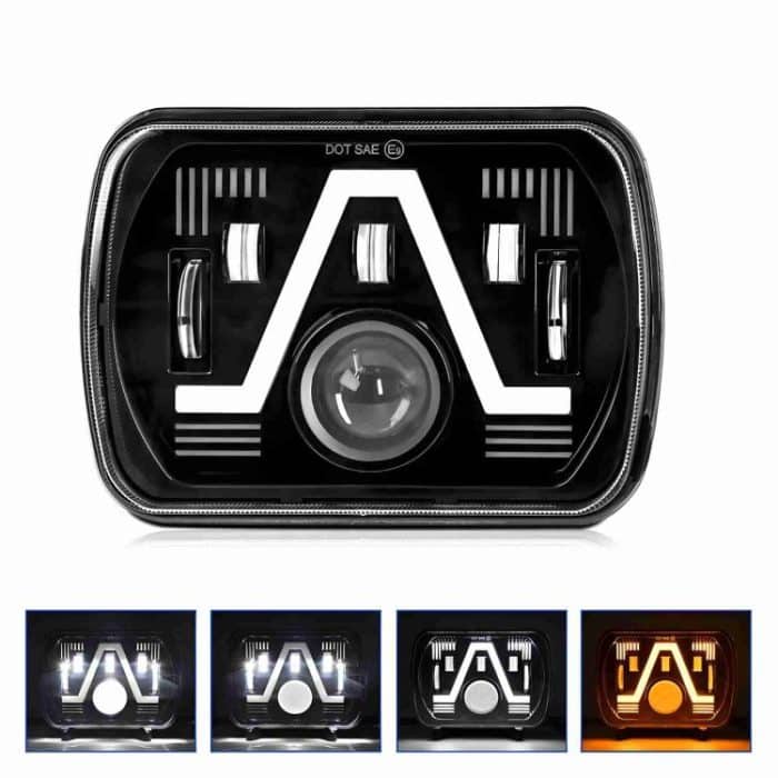 EDA008266501A.jpg Y24 H4 7 inch Car V-style Square Modified Headlight for Jeep Wrangler, Y24 – Bild 1