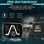 Y24 H4 7 inch Car V-style Square Modified Headlight for Jeep Wrangler, Y24 – Bild 5