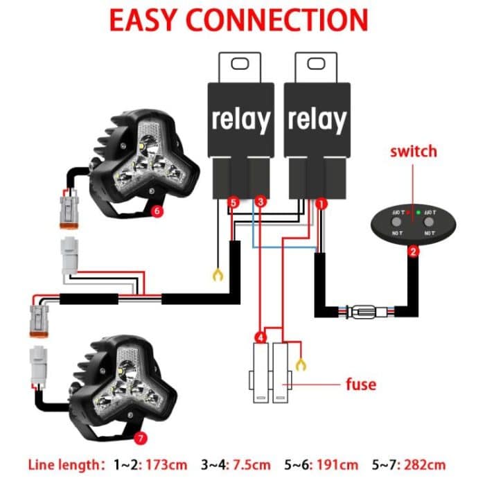 2pcs/Pack Car 80W High-power Matrix Triangle Cannon Work Light with Cable Set, Triangle – Bild 10