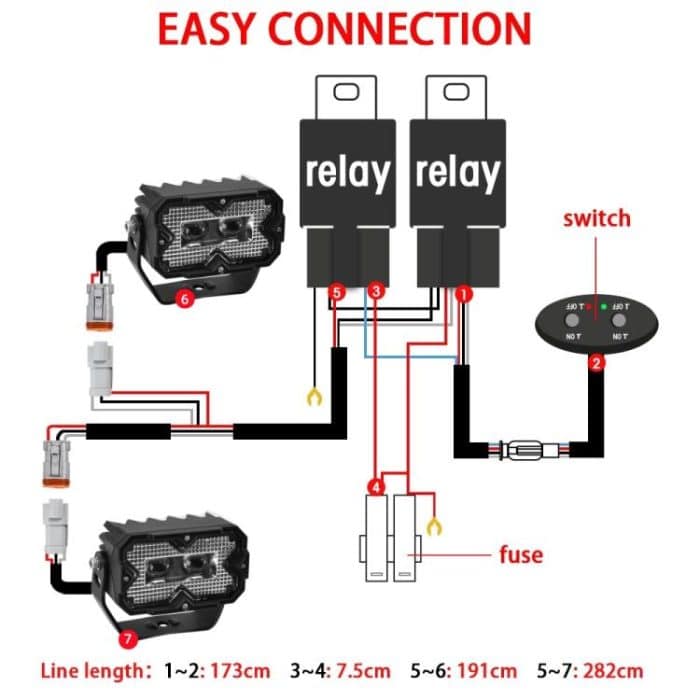 2pcs/Pack Car 70W High-power Matrix Eyes Work Light with Cable Set, Eyes – Bild 13