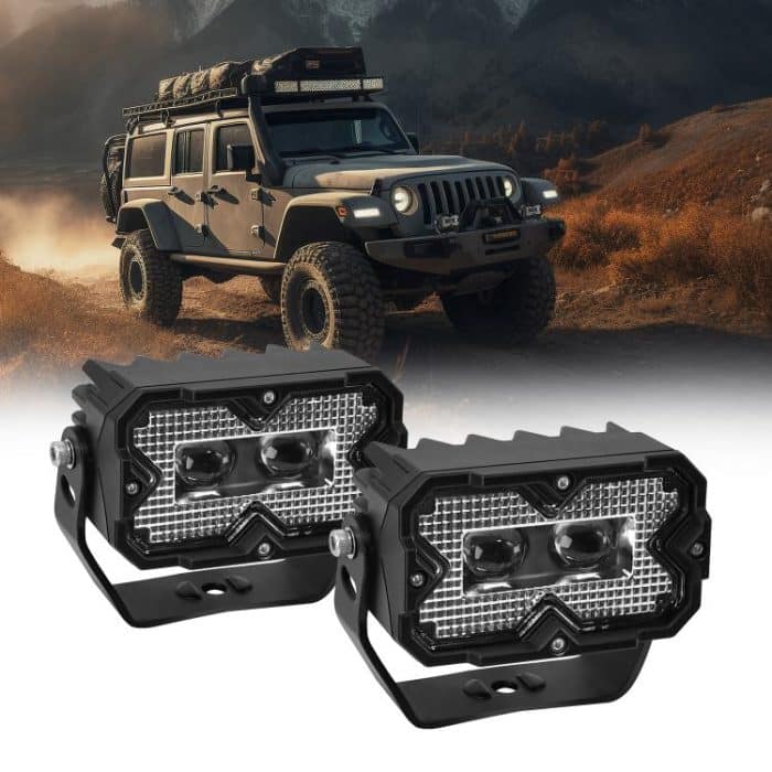 2pcs/Pack Car 70W High-power Matrix Eyes Work Light with Cable Set, Eyes – Bild 3