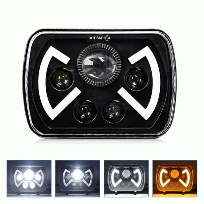 Y22 H4 7 inch Car Butterfly Style Square Modified Headlight for Jeep Wrangler, Y22 – Bild 1