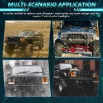 Y22 H4 7 inch Car Butterfly Style Square Modified Headlight for Jeep Wrangler, Y22 – Bild 6